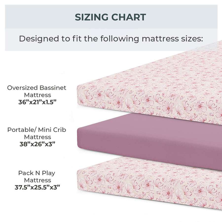 Playard / Mini Crib sheets - Blossom