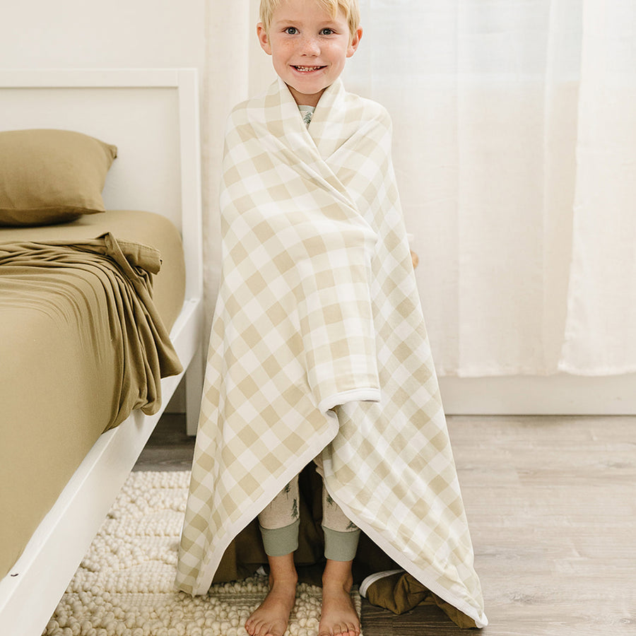 3-Layered Blanket - Gingham Khaki