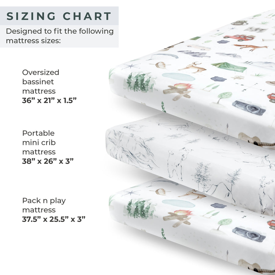 Playard Mini Crib sheets Explore1